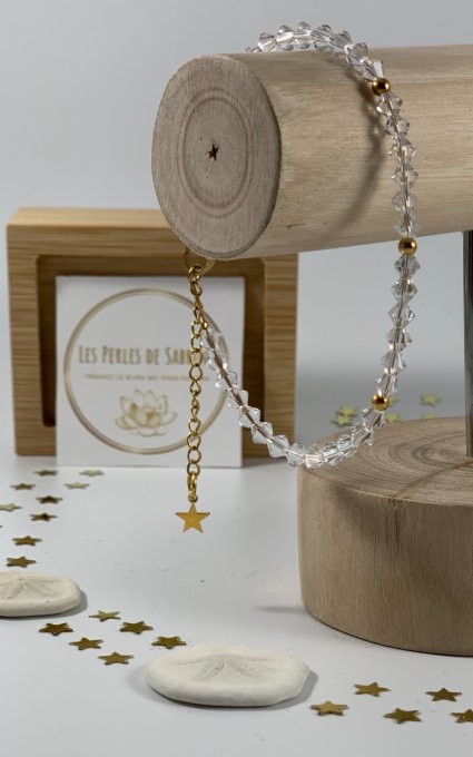 Bracelet Fin en perles de Cristal Swarovski et acier inoxydable 