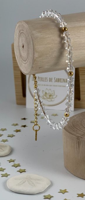 Bracelet Fin en perles de Cristal Swarovski et acier inoxydable 